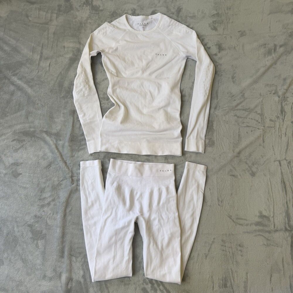 NWOT Falke Ergonomic Sport System Base Layer Set White Top Pants XS $220